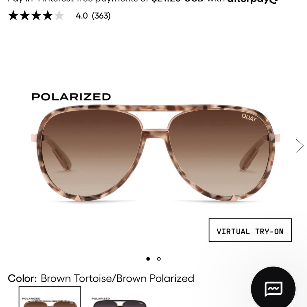 Quay Polarized Sunglasses -Never Worn-Tortoise Shell High Profile - NIB orig $85
